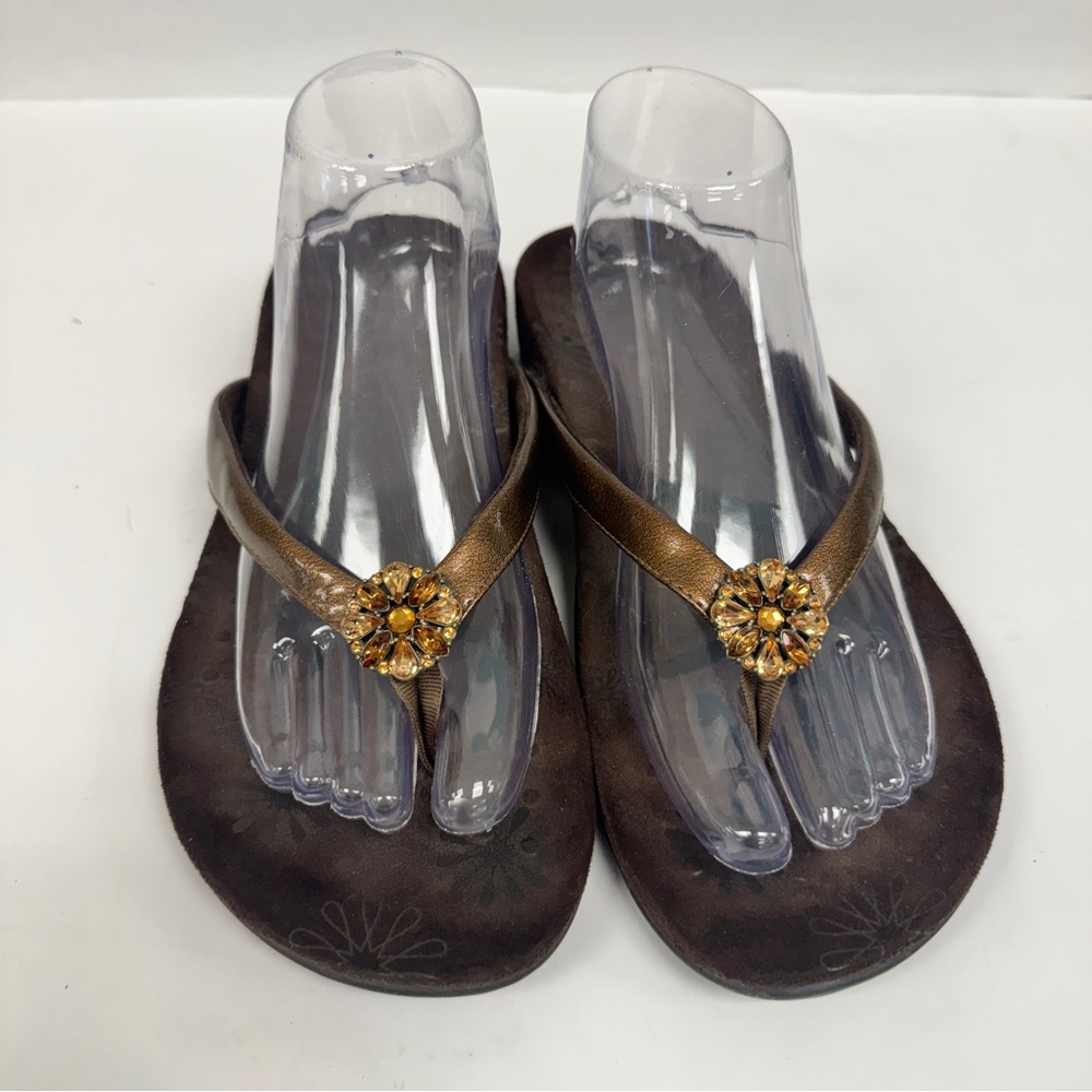 Vionic Sharon Brown Thong Sandals Size 9